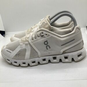 On Cloud 5 Athletic Women Shoes Size 6.5 Ice White Running Sneakers